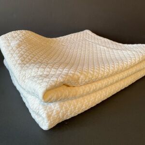 Quilted White Ivory Full Size Pillow Shams for your Bed. Set of Two